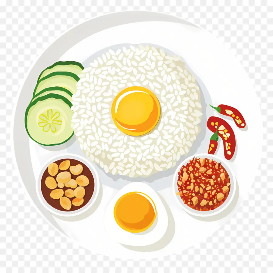 Hidangan Malaysia，Hidangan Nasi Dengan Telur PNG