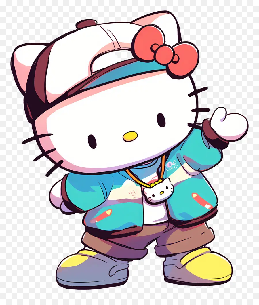 Halo Kitty，Hello Kitty Dengan Pakaian Hip Hop PNG