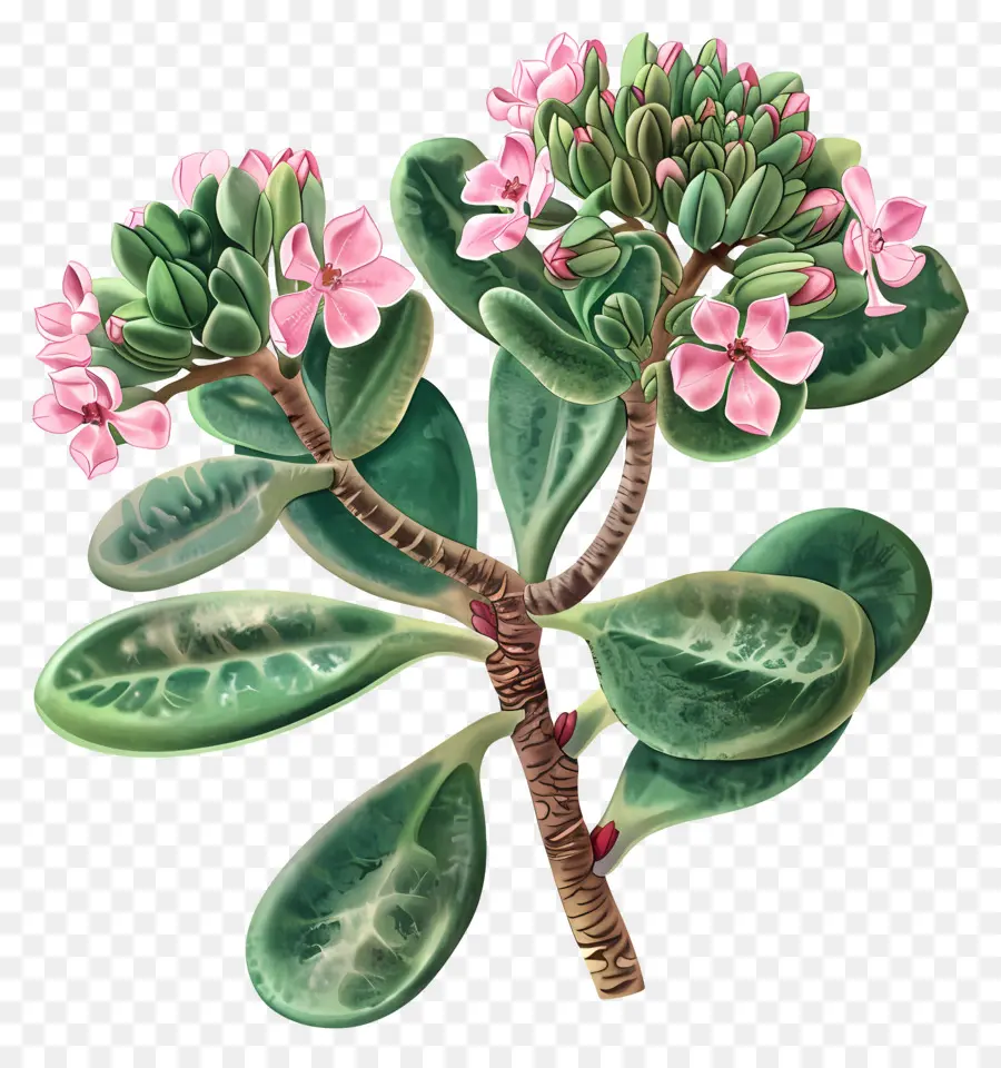 Crassula Tumpukan，Bunga Merah Muda PNG