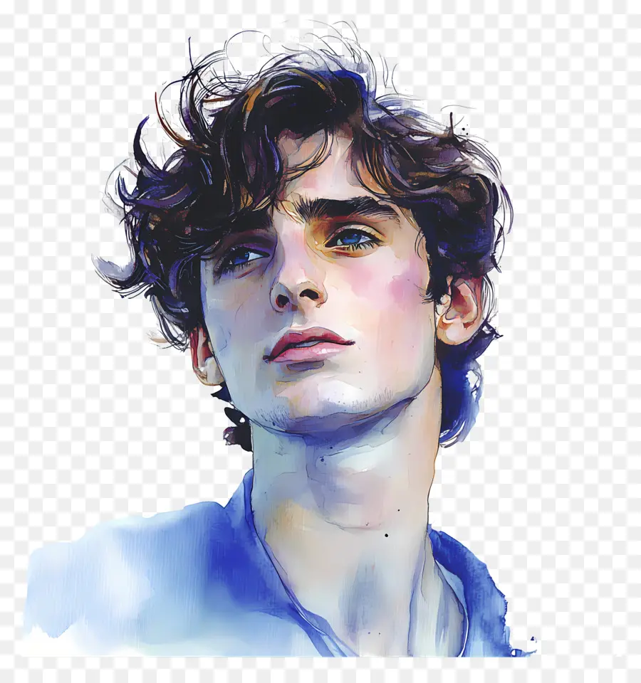 Timothee Chalamet，Pria Cat Air Melihat Ke Atas PNG