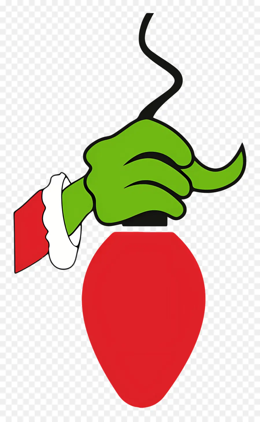 Tangan Grinch，Tangan Hijau PNG