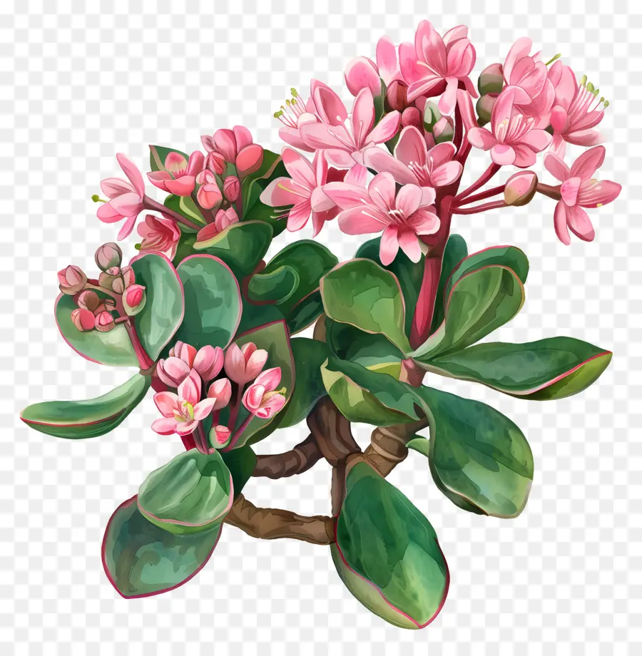 Crassula Tumpukan，Bunga Merah Muda PNG