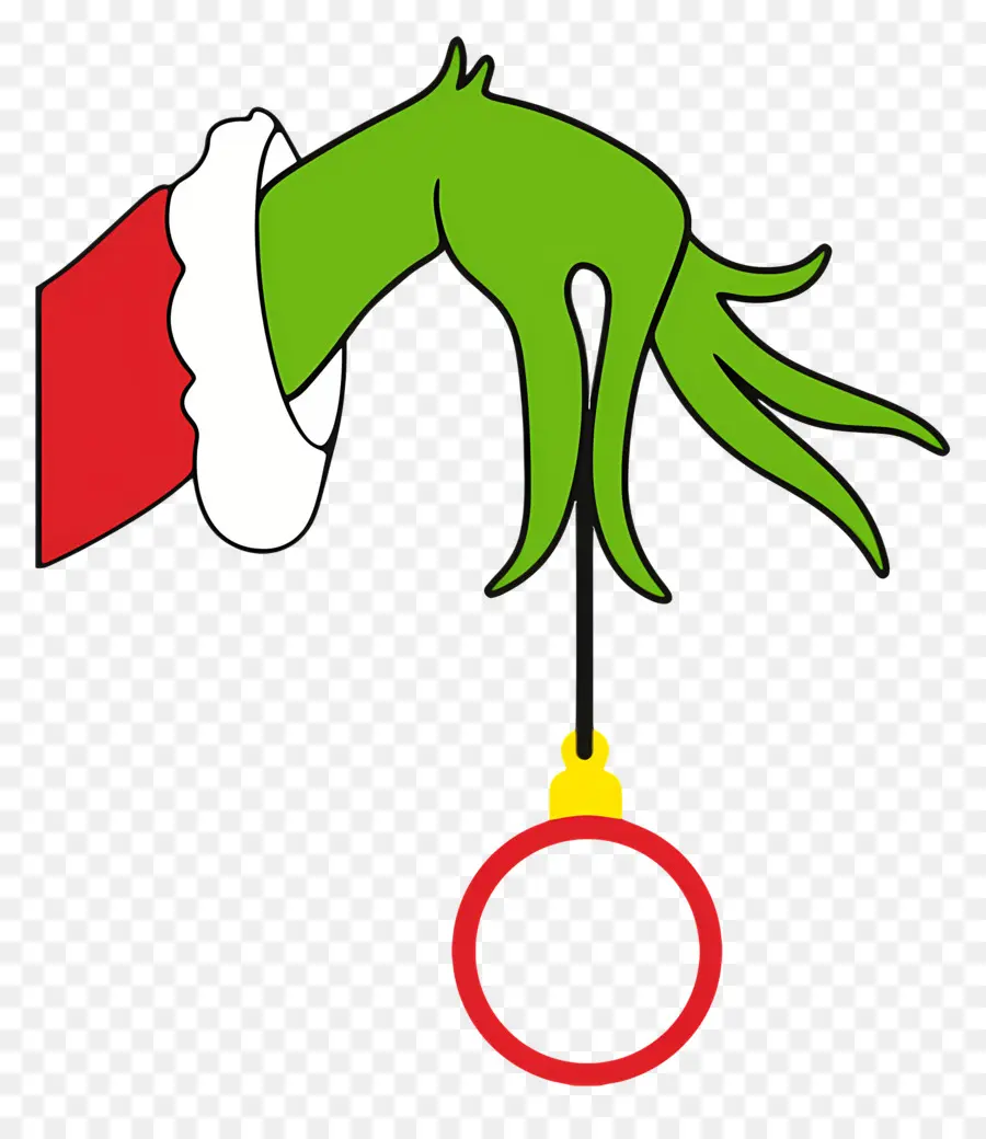 Tangan Grinch，Tangan Hijau PNG