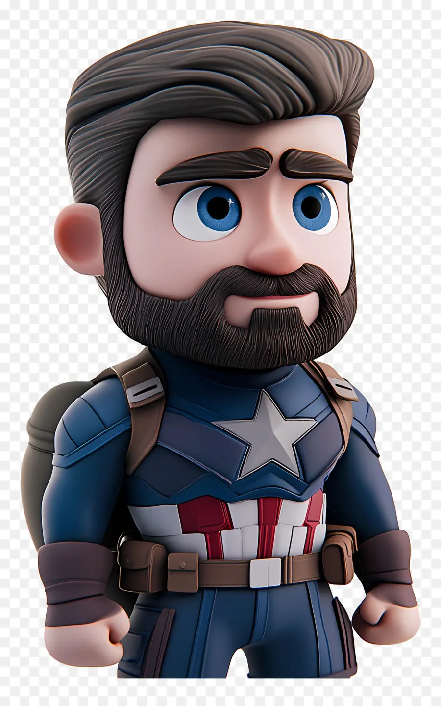 Chris Evans，Pahlawan Chibi Dengan Jenggot PNG