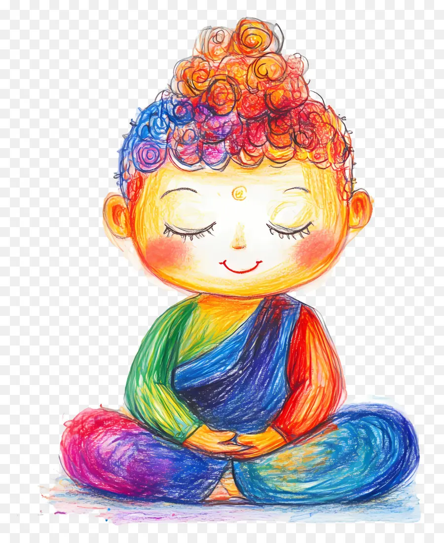 Budha Yang Lucu，Anak Yang Bermeditasi PNG