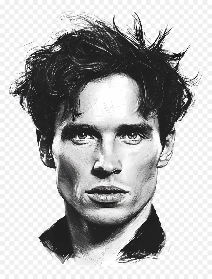 Eddie Redmayne，Potret Hitam Putih PNG