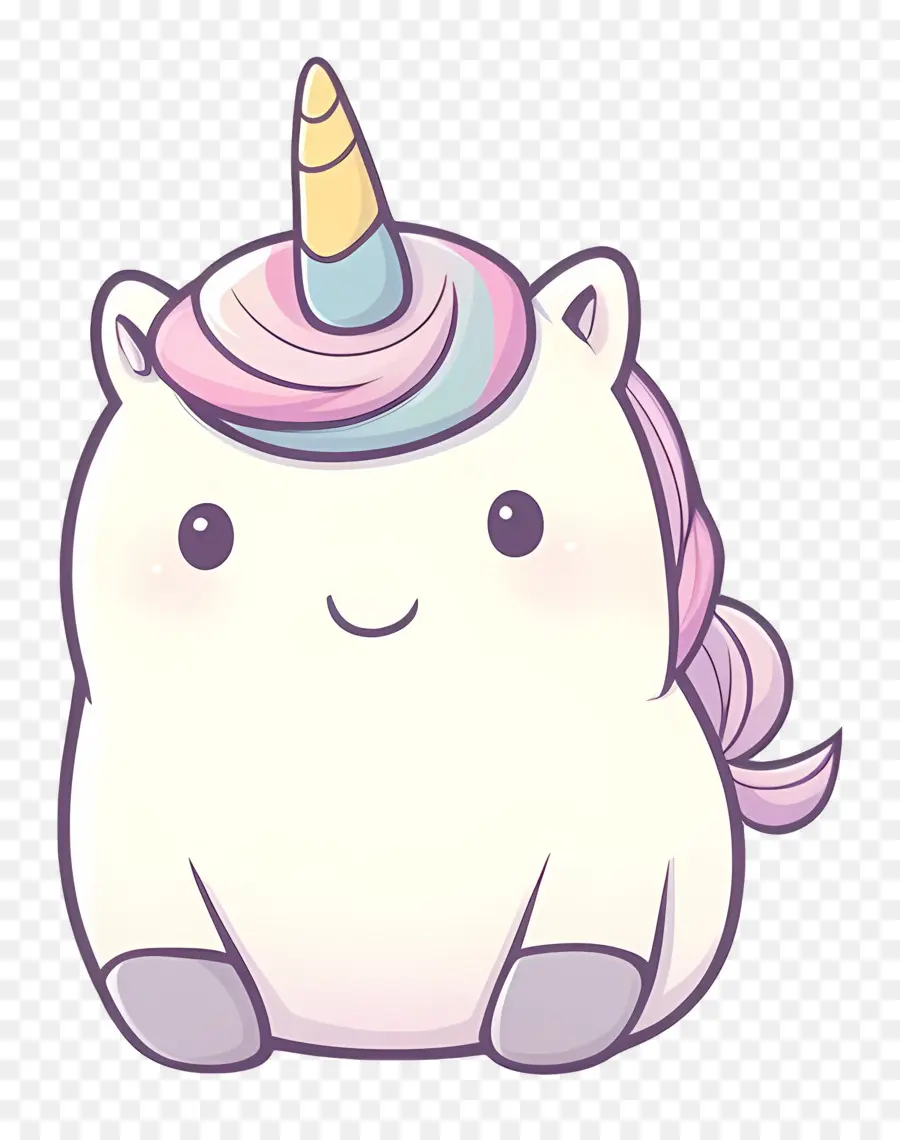 Unicorn Pastel，Unicorn Gemuk PNG