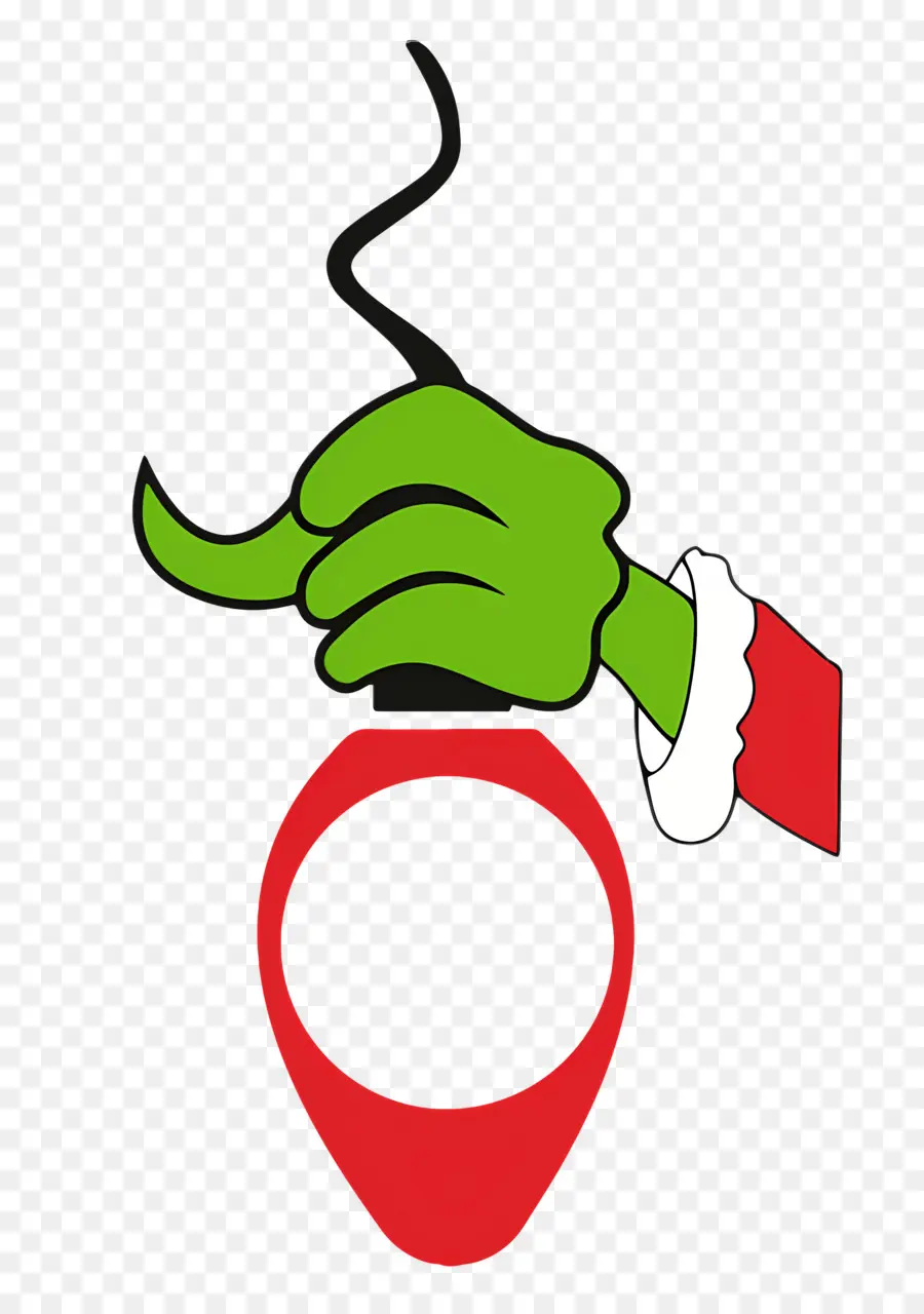 Tangan Grinch，Tangan Hijau PNG