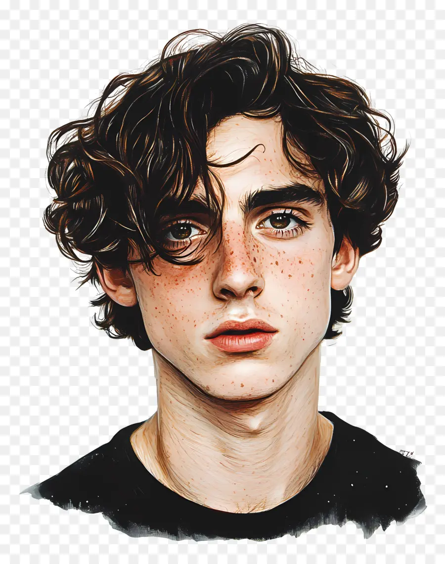 Timothee Chalamet，Pemuda Dengan Rambut Keriting PNG