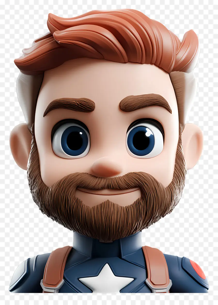 Chris Evans，Karakter Chibi Dengan Jenggot PNG