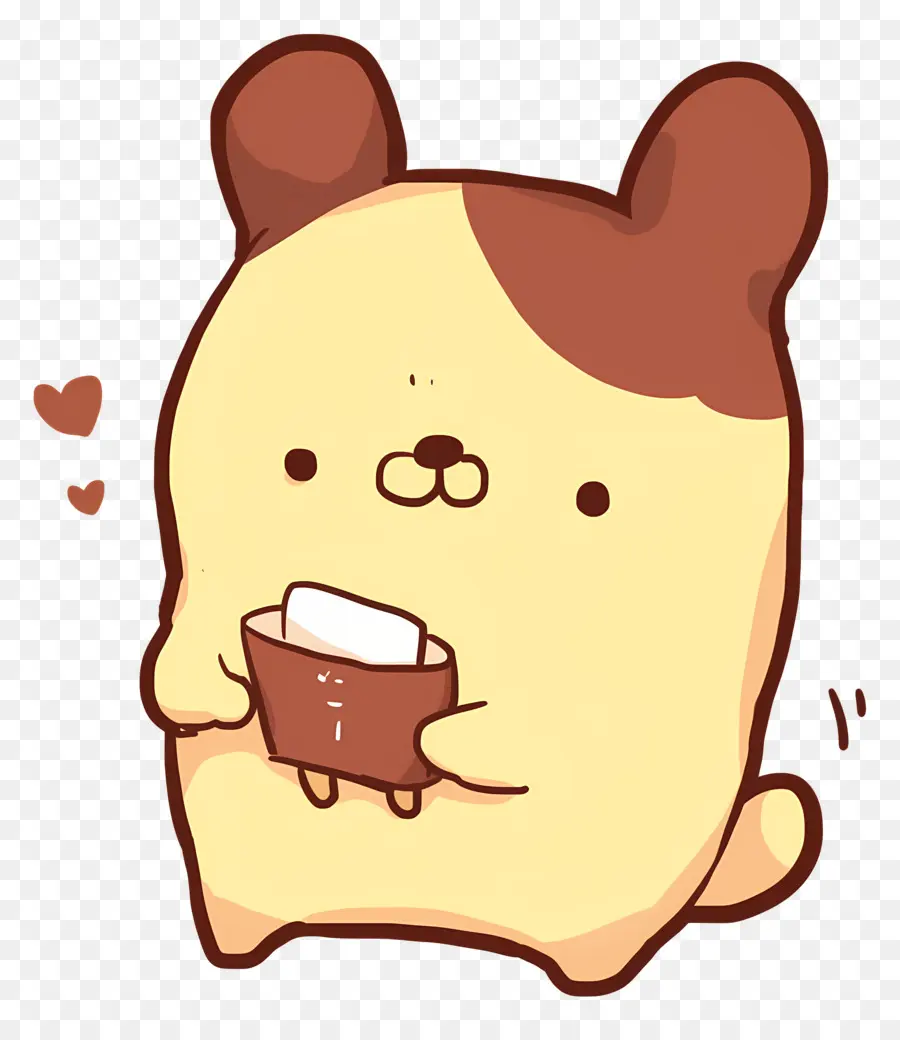 Pompompurin，Anjing Lucu Dengan Coklat Batangan PNG