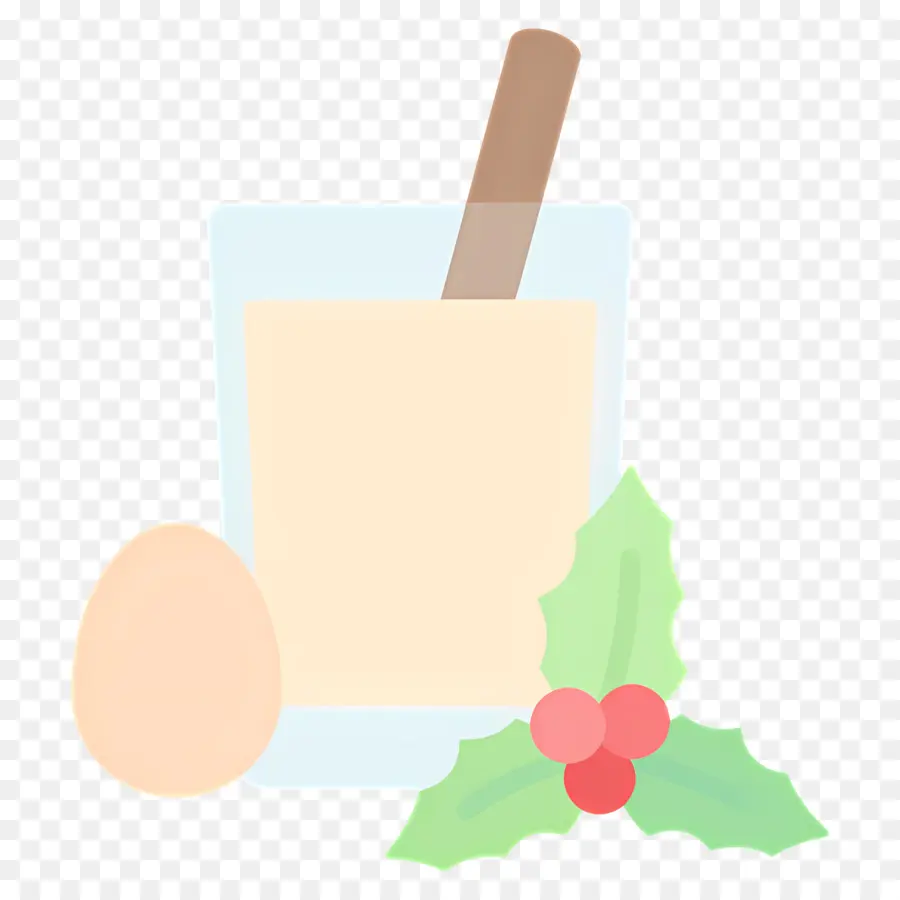 Minuman Telur Kopyok，Eggnog Dengan Holly PNG