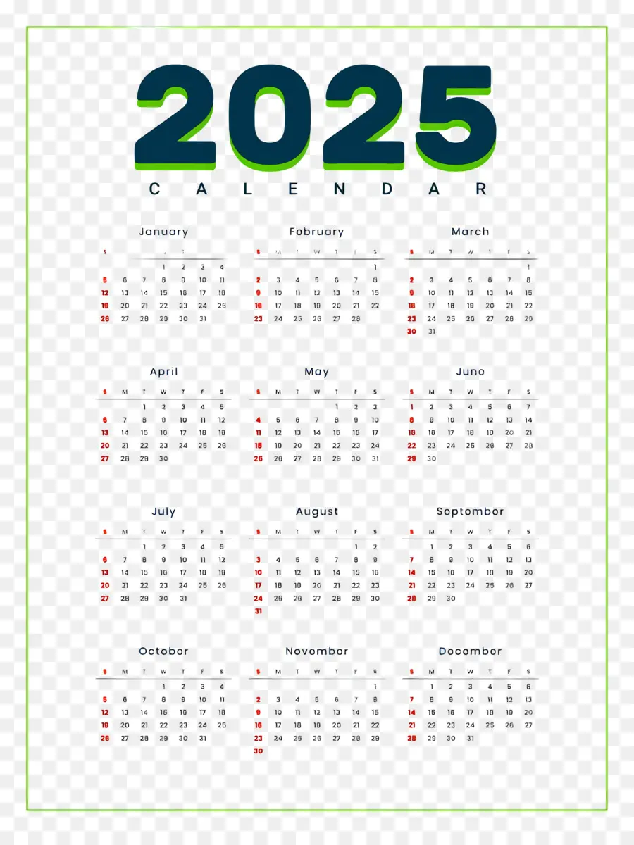 Kalender 2025，Tahun PNG