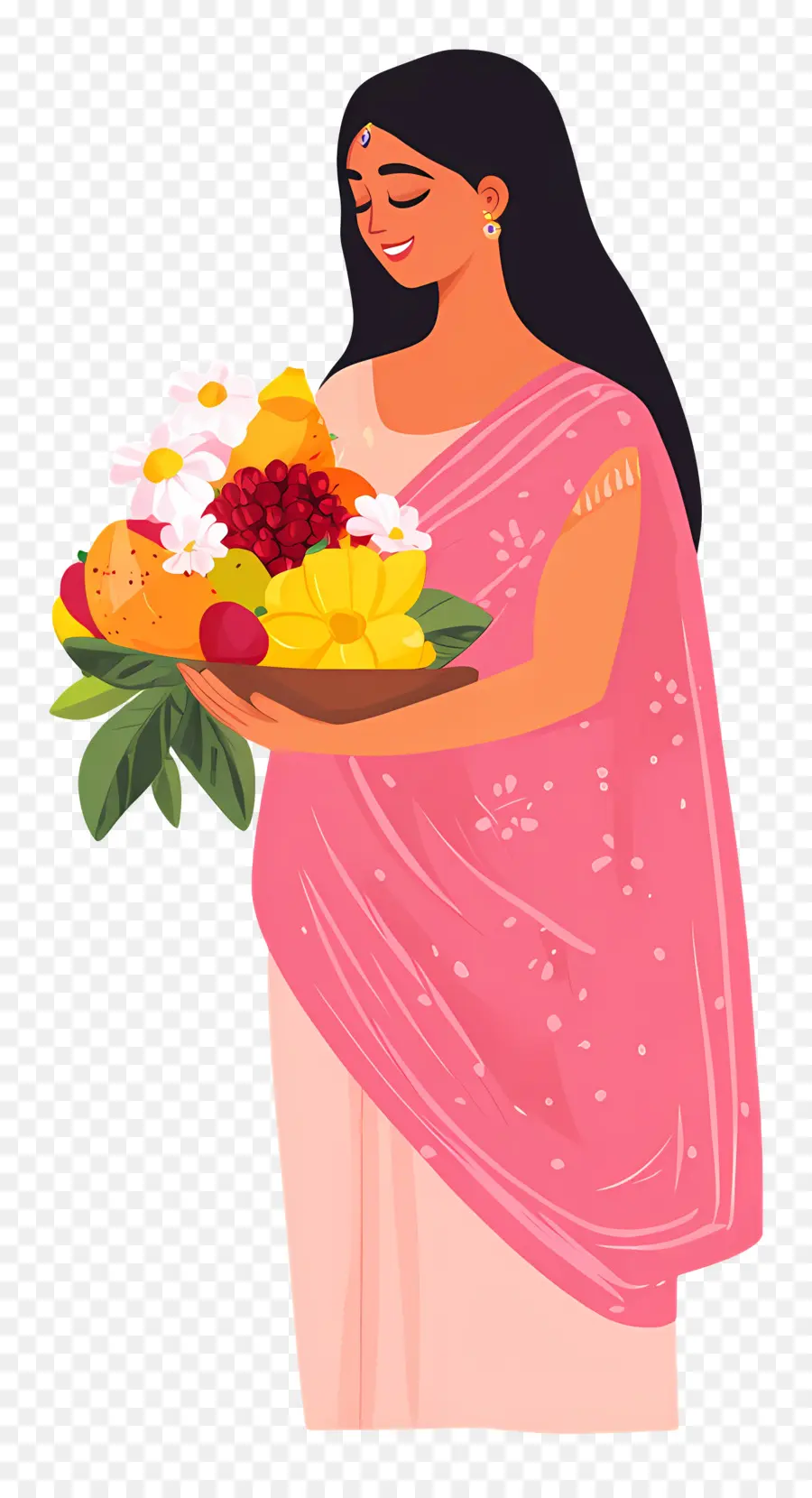 Chhath Puja，Wanita Dengan Keranjang Buah PNG