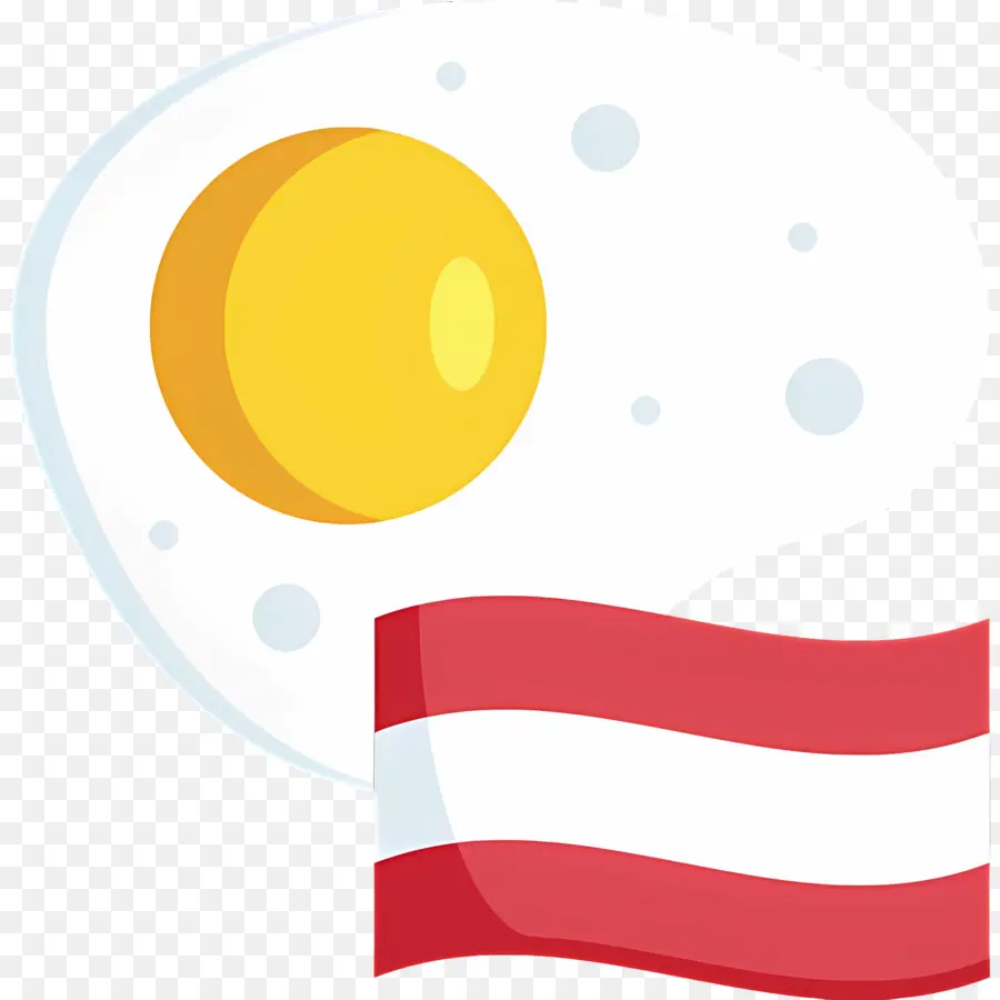 Bacon Dan Telur，Telur Goreng Dan Bendera PNG