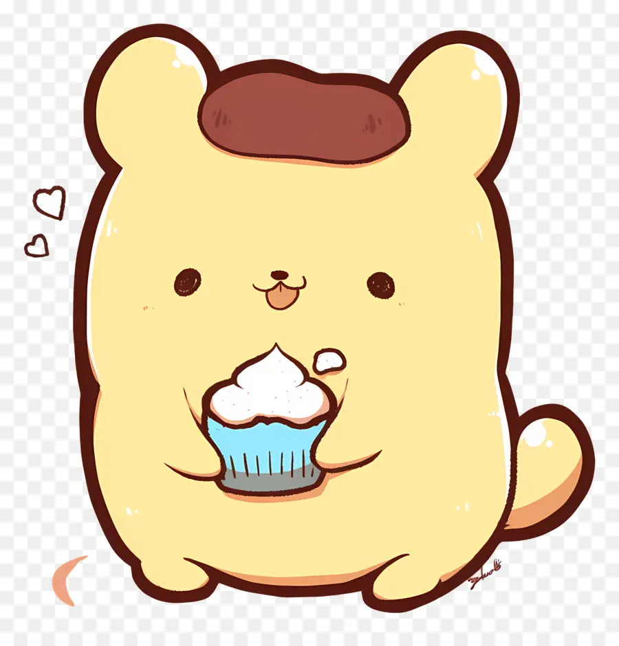 Pompompurin，Anjing Lucu Dengan Cupcake PNG