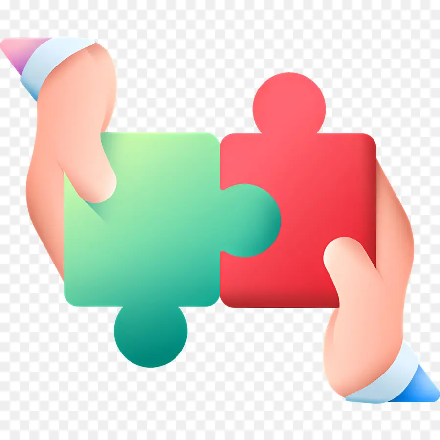 Kolaborasi，Tangan Memegang Potongan Puzzle PNG