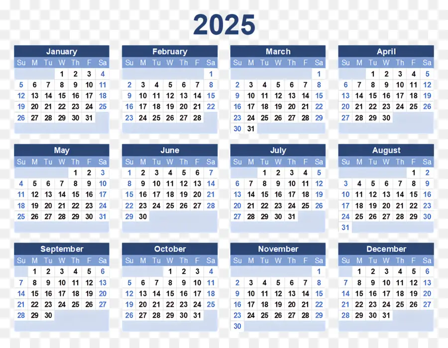 Kalender 2025，Kalender 2028 PNG