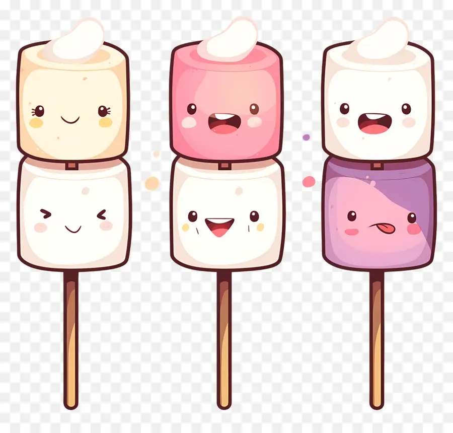 Marshmallow Yang Lucu，Tusuk Sate Marshmallow Yang Lucu PNG