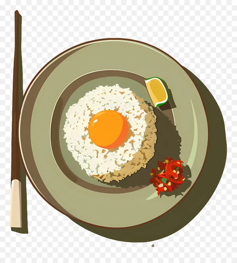 Nasi Goreng，Nasi Dan Telur Dengan Jeruk Nipis PNG