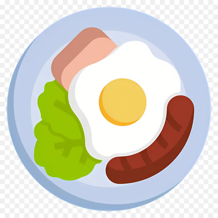 Bacon Dan Telur，Piring Sarapan PNG