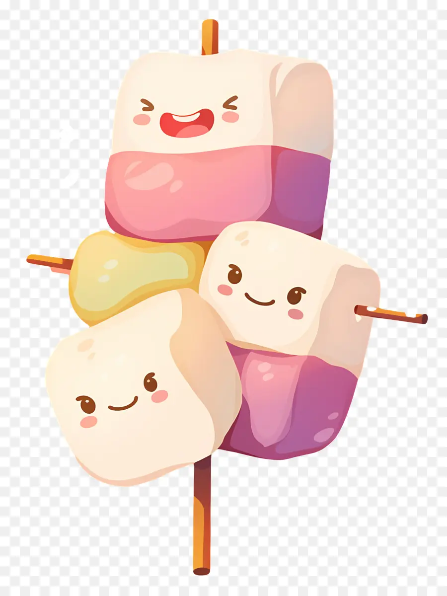 Marshmallow Yang Lucu，Tusuk Sate Marshmallow Yang Ditumpuk PNG