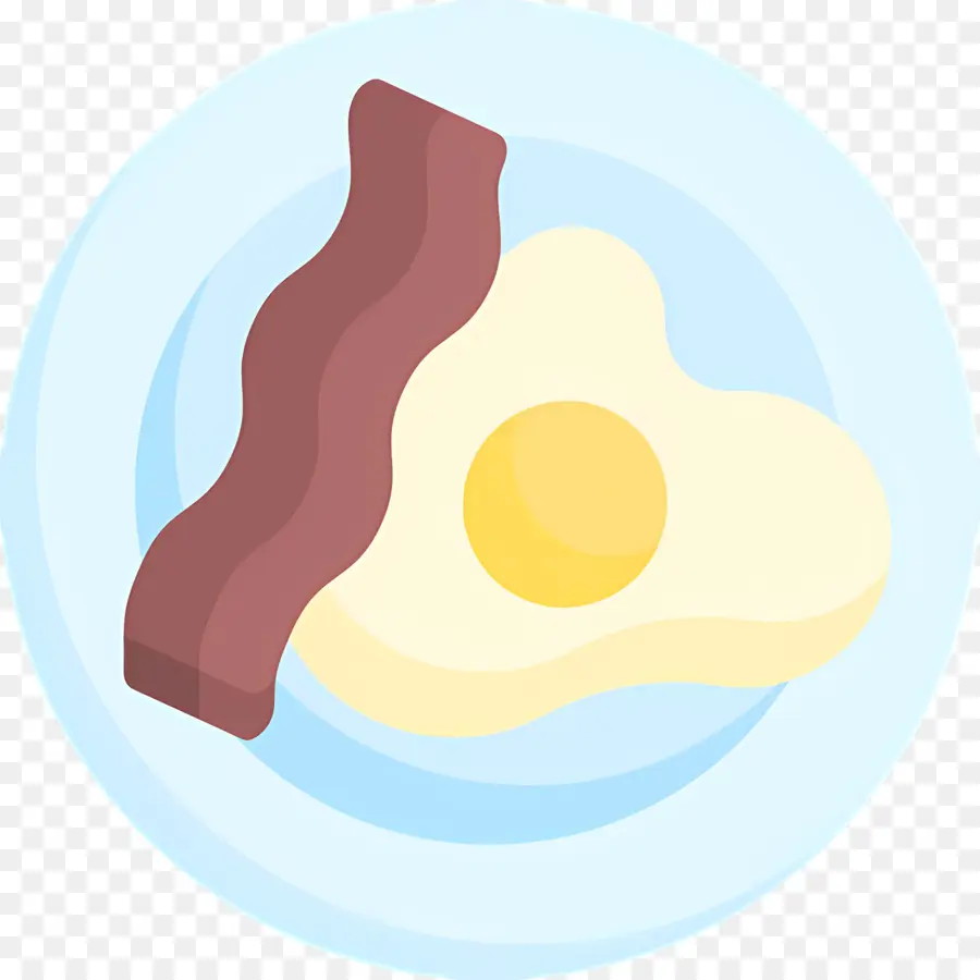 Bacon Dan Telur，Piring Sarapan PNG