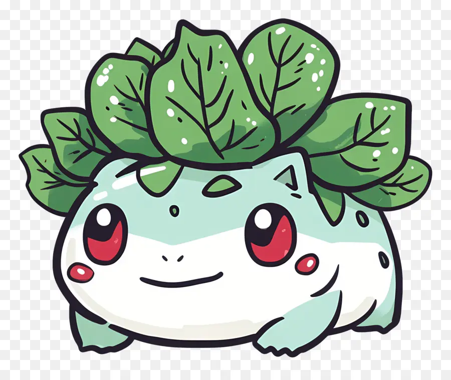 Bulbasaur，Makhluk Kartun Dengan Daun PNG