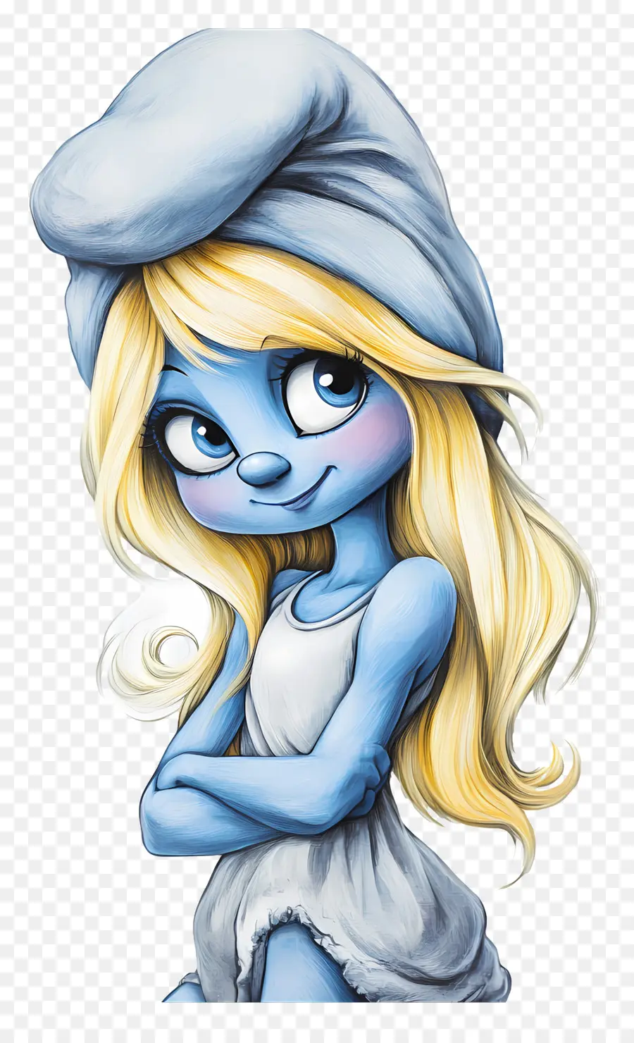 Smurfette，Karakter Kartun Biru PNG