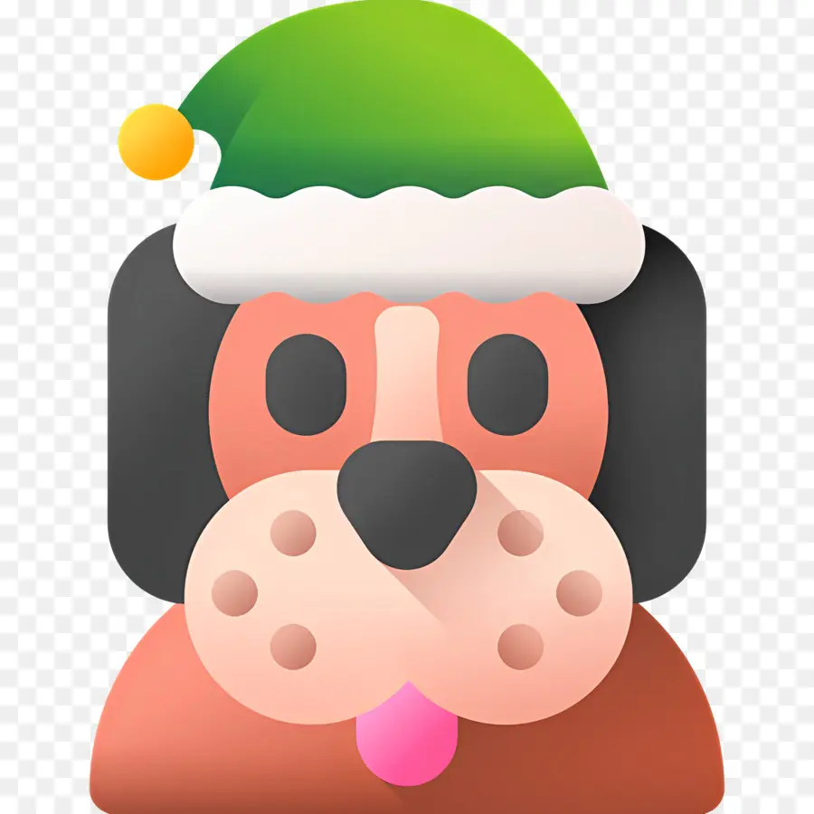 Anjing Natal，Anjing Dengan Topi Hijau PNG