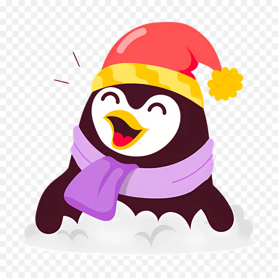 Penguin Natal，Penguin Dengan Topi PNG