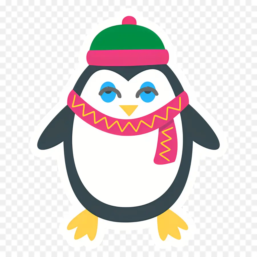 Penguin Natal，Penguin Dengan Syal PNG