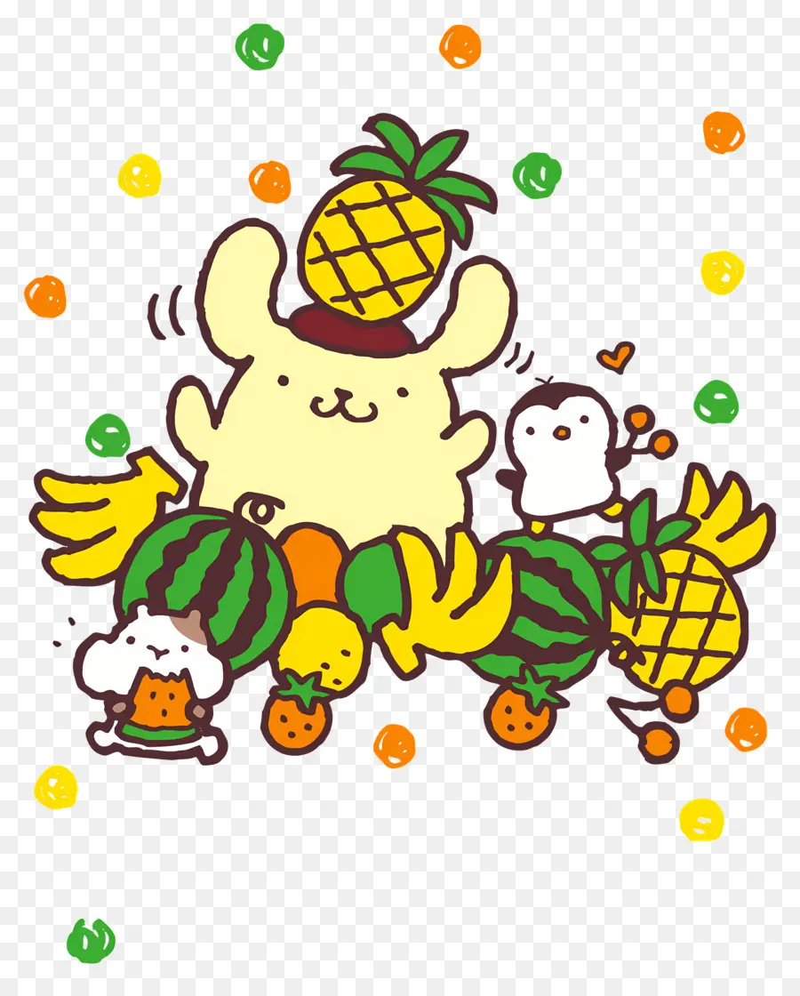 Pompompurin，Makhluk Kuning Dengan Buah Buahan PNG