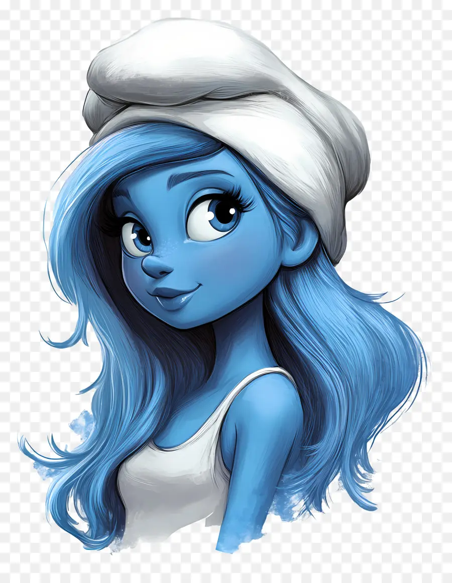 Smurfette，Karakter Kartun Biru PNG