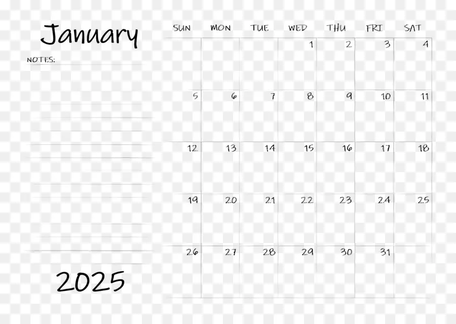 Kalender Januari 2025，Kalender Januari PNG