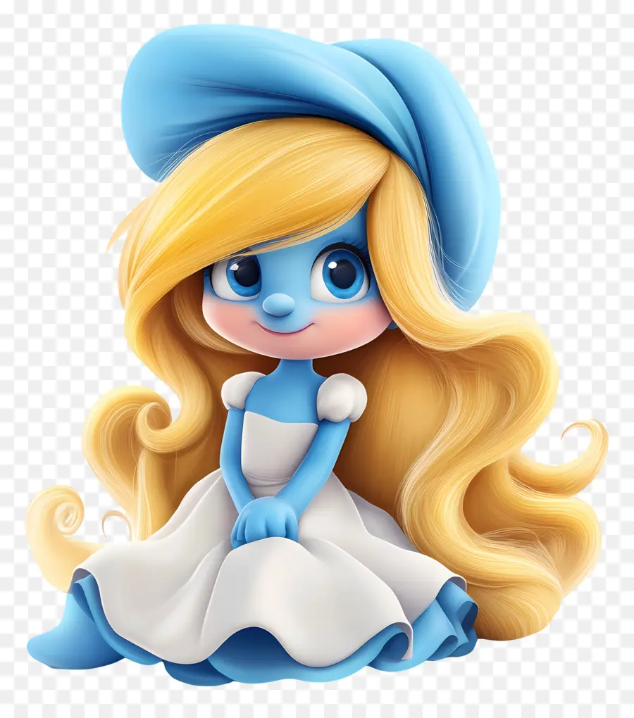 Smurfette，Karakter Kartun Biru PNG