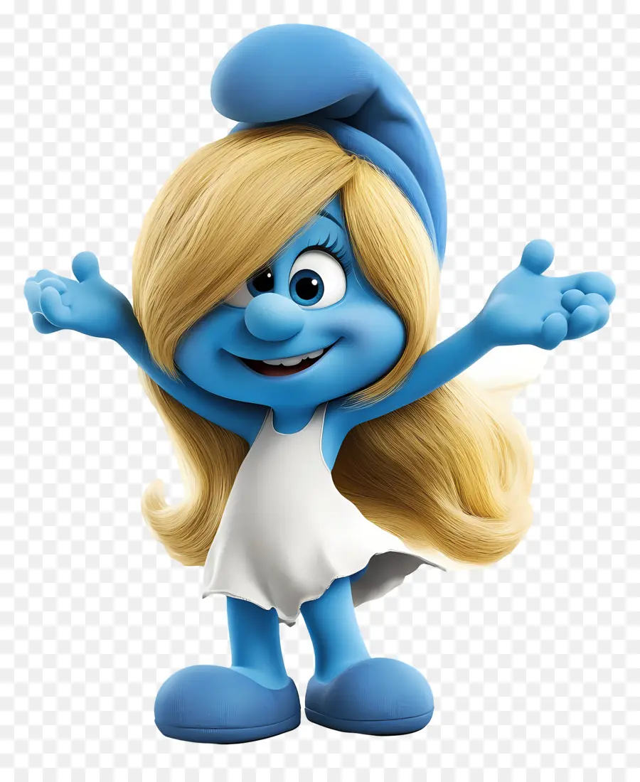 Smurfette，Karakter Kartun Biru PNG