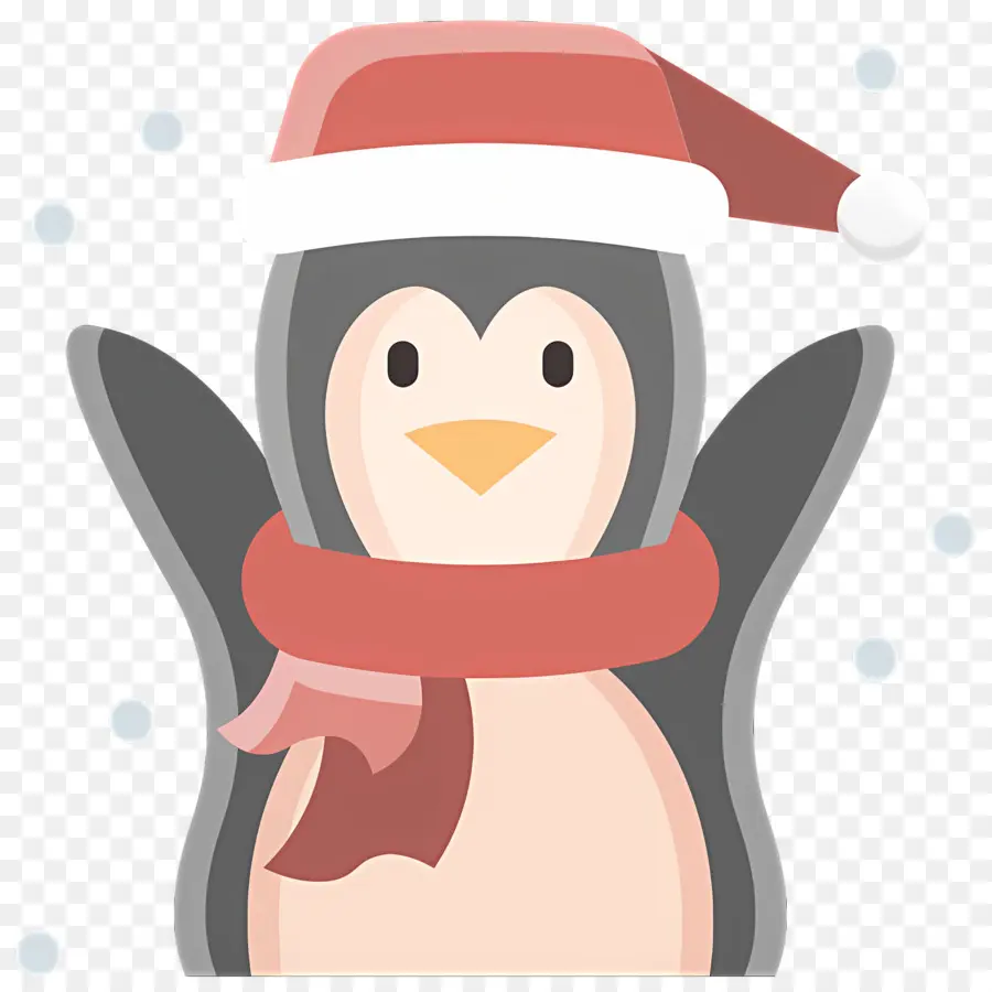 Penguin Natal，Penguin Dengan Topi Santa PNG