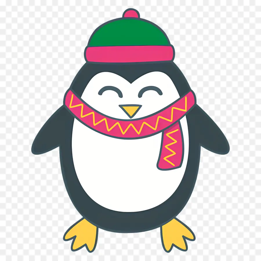 Penguin Natal，Penguin Dengan Syal PNG