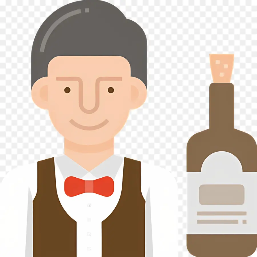 Pelayan Bar，Bartender Dengan Botol PNG