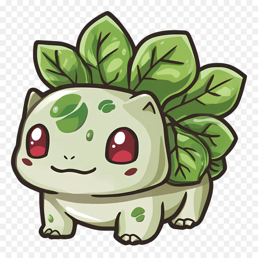 Bulbasaur，Makhluk Kartun Dengan Daun PNG