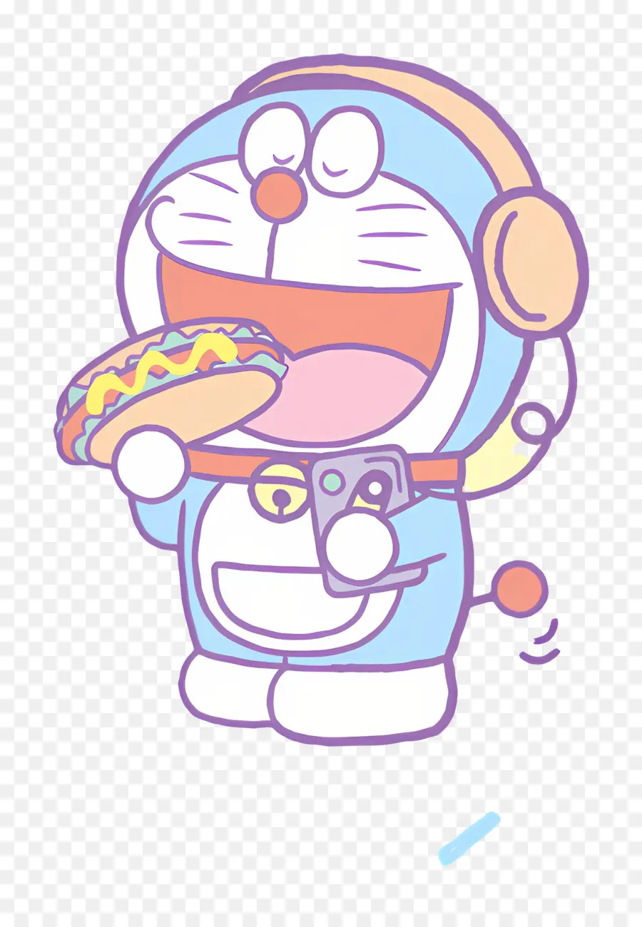 Doraemon，Karakter Kartun Dengan Makanan PNG