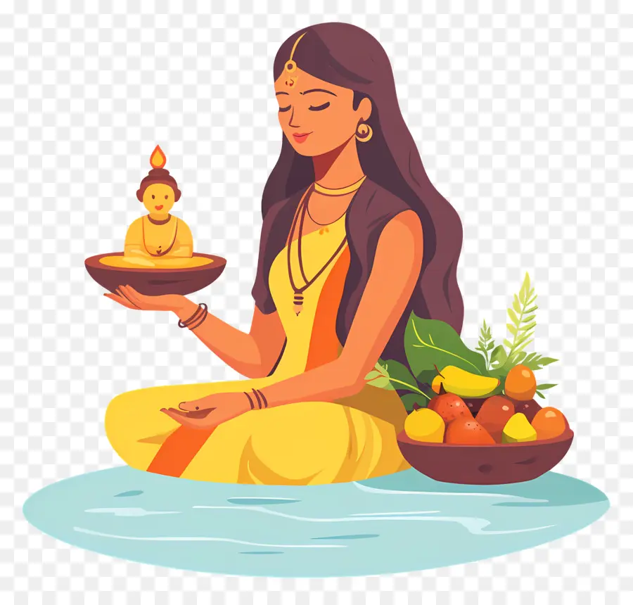 Chhath Puja，Wanita Dalam Meditasi PNG