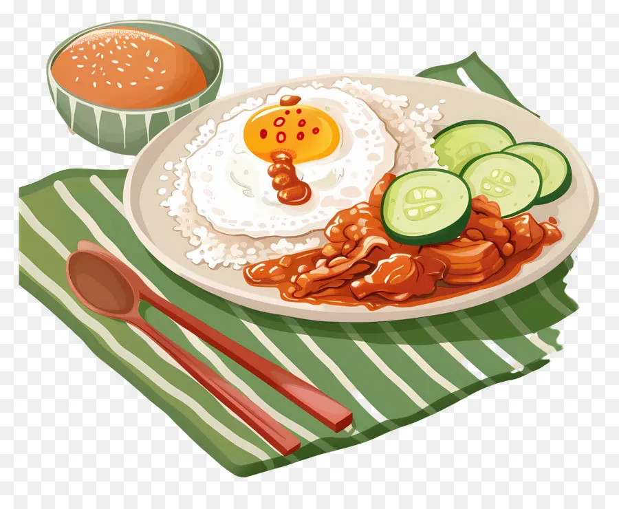 Nasi Lemak，Hidangan Nasi Dan Telur PNG