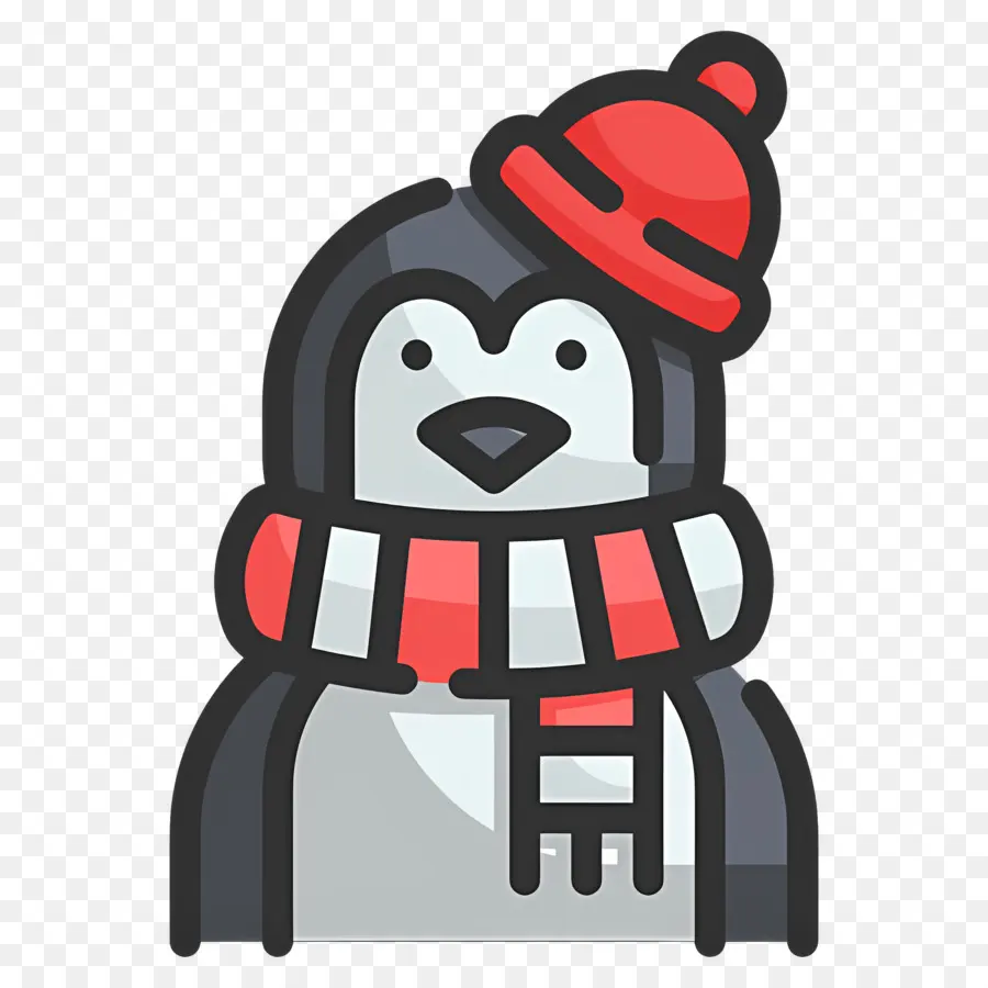 Penguin Natal，Penguin Dengan Topi Merah PNG