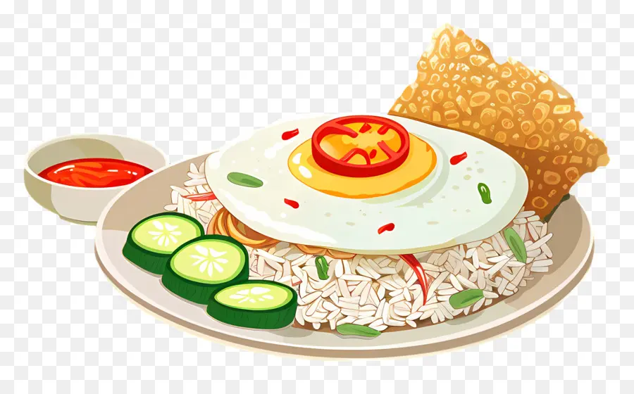 Nasi Lemak，Nasi Dengan Telur Goreng PNG