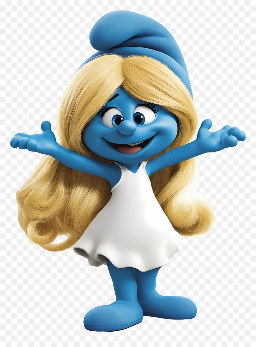 Smurfette，Karakter Kartun Biru PNG