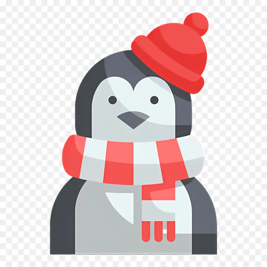 Penguin Natal，Penguin Dengan Topi Merah PNG