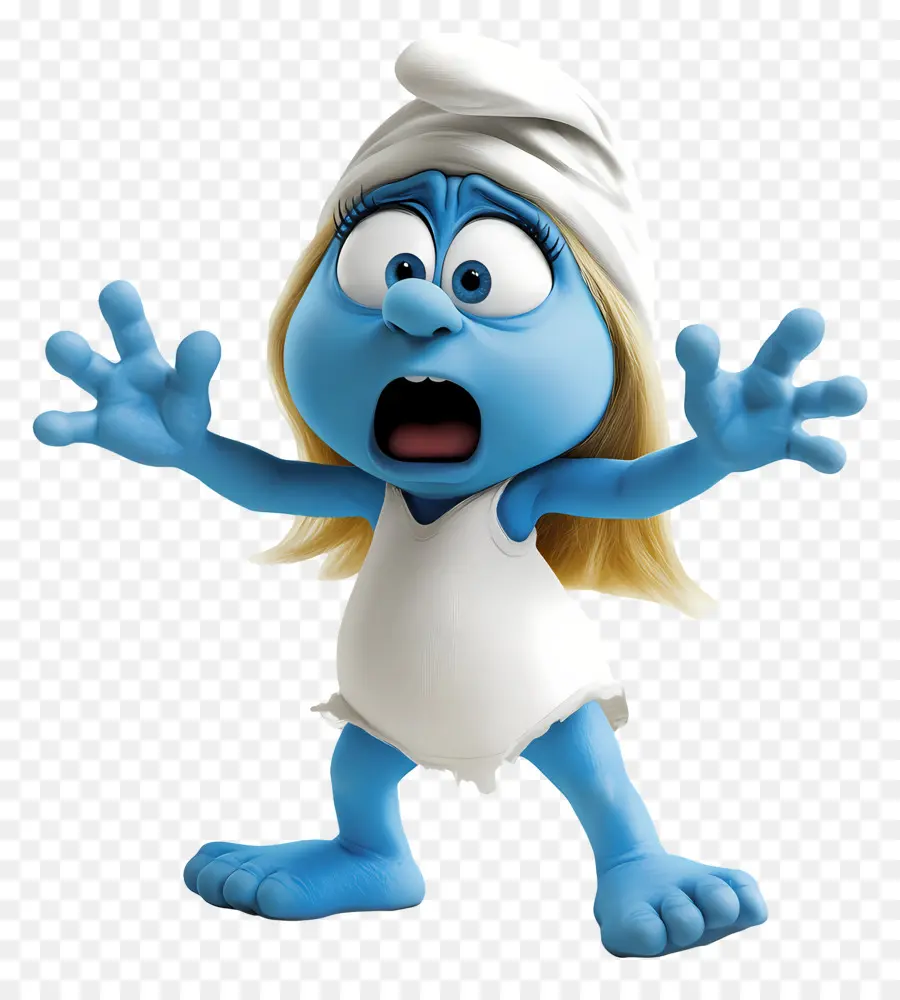 Smurfette，Karakter Kartun Biru PNG