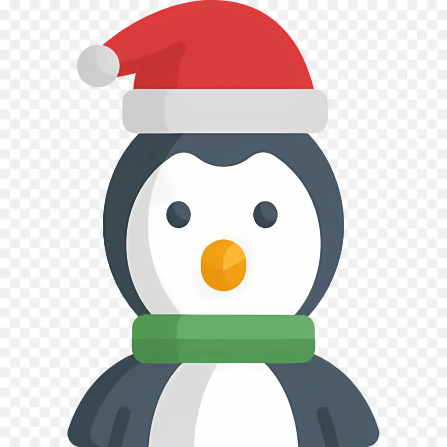 Penguin Natal，Penguin Dengan Topi Santa PNG